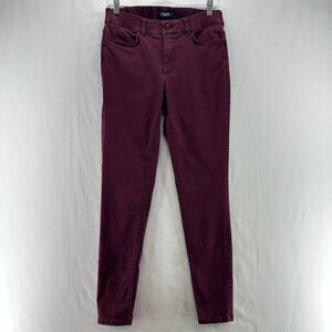 Chaps Jeans Womens 6 Skinny Ankle Highrise Stretch Pocket Preppy Casual Burgundy